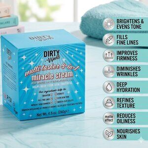 Dirty Works Multi Tasker 8-in-1 Miracle Cream Daily Face Moisturizer 1.69 fl oz